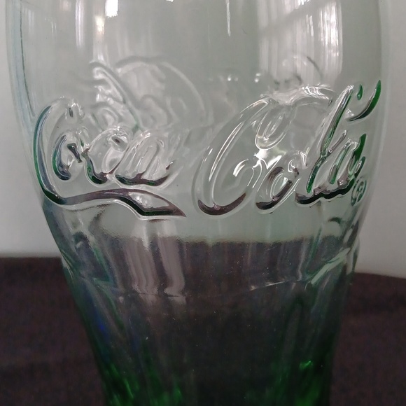 Coca Cola Coke Glassware Drinkware Stained Glass Blue Green Vintage - Picture 4 of 8
